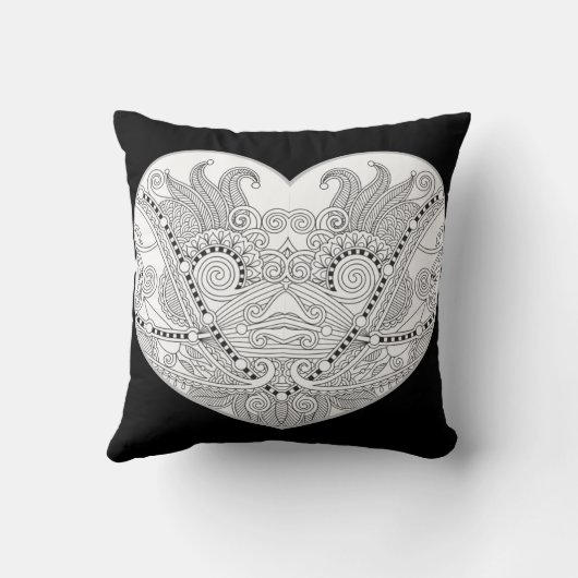 Hartvormig patroon kussen (Achterkant)