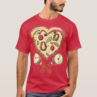 Hartvormig Pizza Slice met Cutters T-shirt