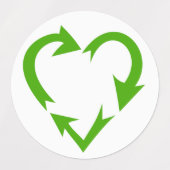 Hartvormig Recyclen symbool Labels (Design 2)