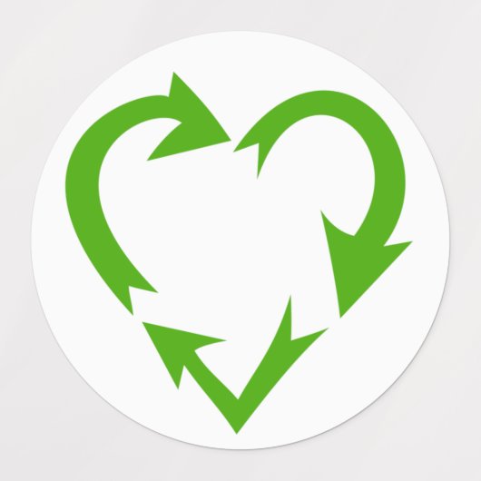 Hartvormig Recyclen symbool Labels (Design 2)