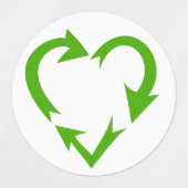 Hartvormig Recyclen symbool Labels (Design 1)