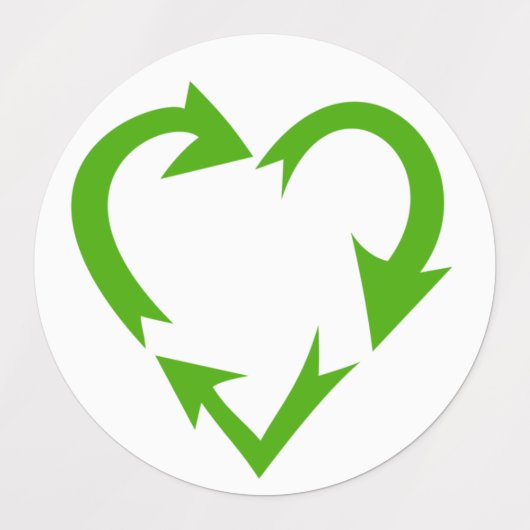 Hartvormig Recyclen symbool Labels (Design 1)