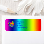 Hartvormig regenboogdraaikonkel etiket (Insitu)