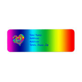 Hartvormig regenboogdraaikonkel etiket (Voorkant)