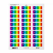 Hartvormig regenboogdraaikonkel etiket (Full Sheet)