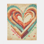 hartvormig retro fleece deken (Voorkant)