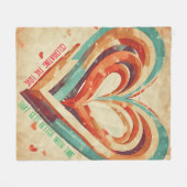 hartvormig retro fleece deken (Voorkant (Horizontaal))