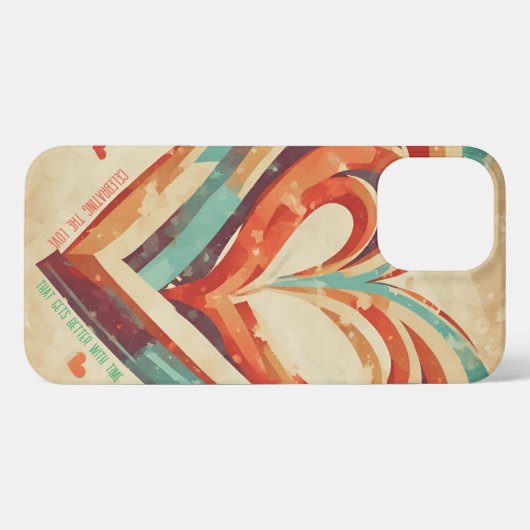 hartvormig retro iPhone hoesje (Achterkant horizontaal)