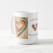 hartvormig retro koffiemok (Voorkant links)