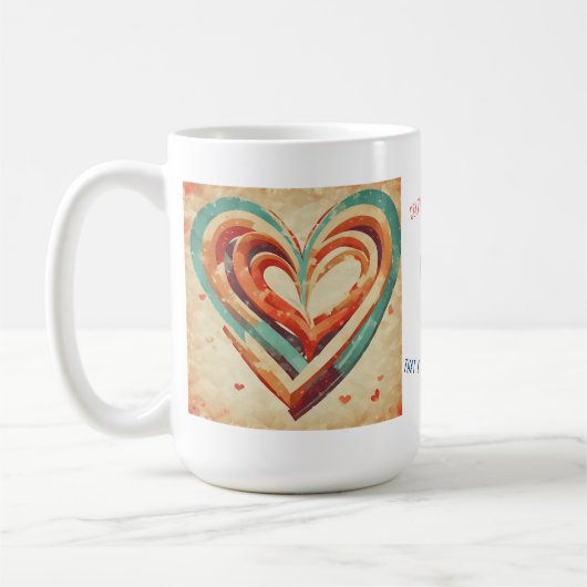 hartvormig retro koffiemok (Links)