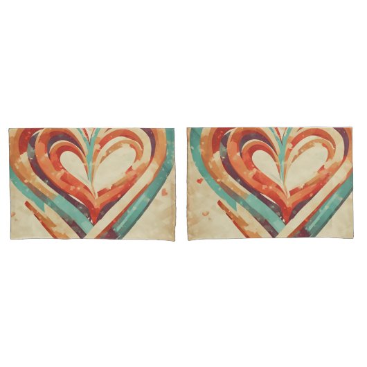 hartvormig retro kussensloop (Voorkant-Set)