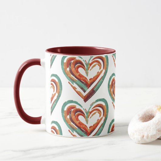 hartvormig retro mok (Met donut)