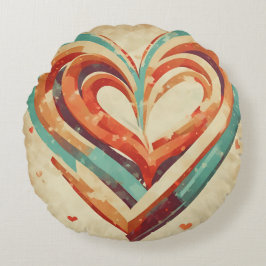 hartvormig retro rond kussen