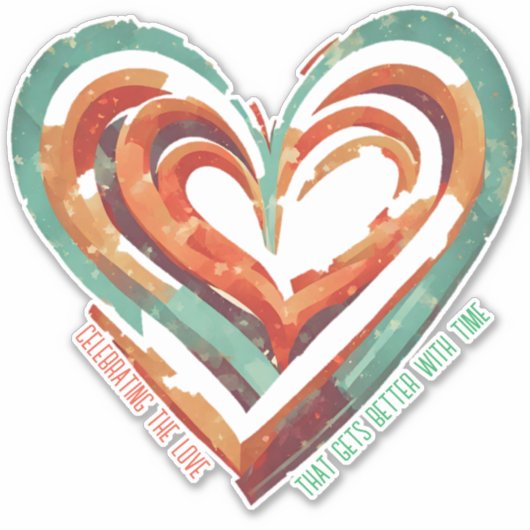 hartvormig retro sticker (Voorkant)