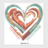 hartvormig retro sticker (Vel)