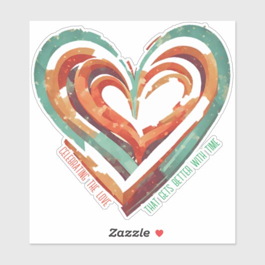 hartvormig retro sticker (Vel)