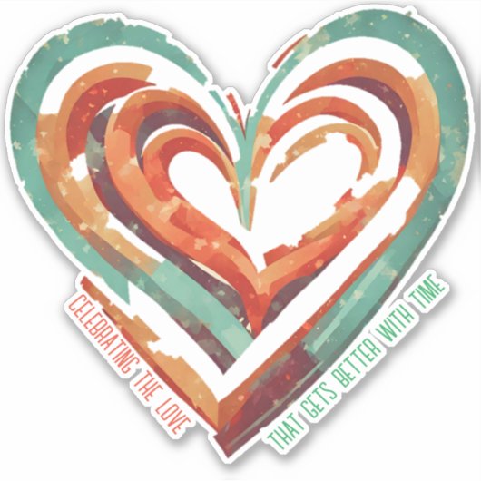 hartvormig retro sticker (Voorkant)