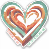 hartvormig retro sticker (Voorkant)