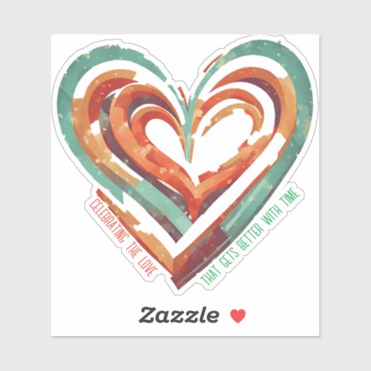 hartvormig retro sticker (Vel)