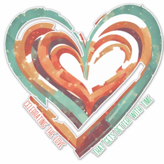 hartvormig retro sticker (Voorkant)