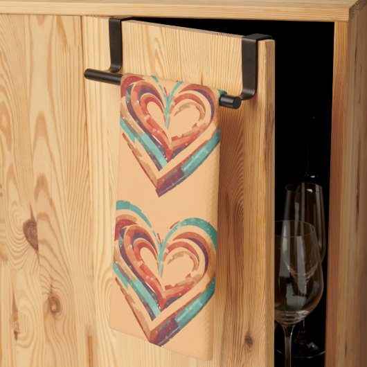 hartvormig retro theedoek (Derde Gevouwen)