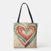 hartvormig retro tote bag (Achterkant)