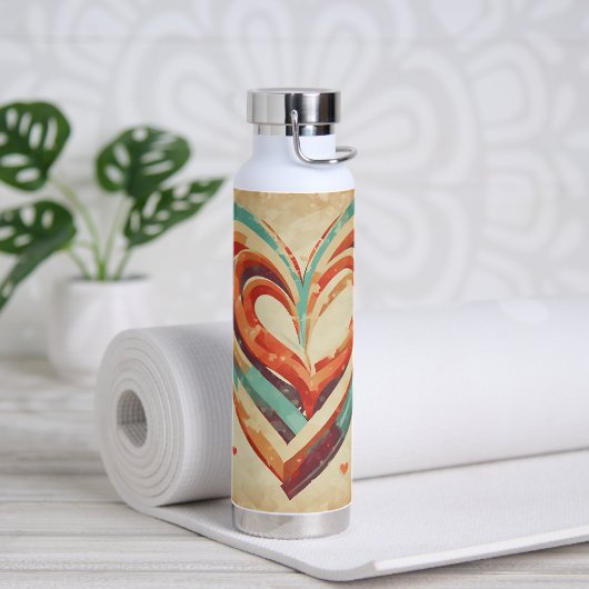 hartvormig retro waterfles (Yoga)