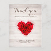 Hartvormig Rode roos bedankkaart hhn01 Briefkaart (Voorkant)