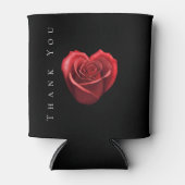 Hartvormig rood roos-bruiloft-dank je- blikjeskoeler (Voorkant)