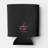 Hartvormig rood roos-bruiloft-dank je- blikjeskoeler (Achterkant)