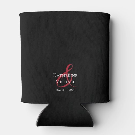 Hartvormig rood roos-bruiloft-dank je- blikjeskoeler (Achterkant)