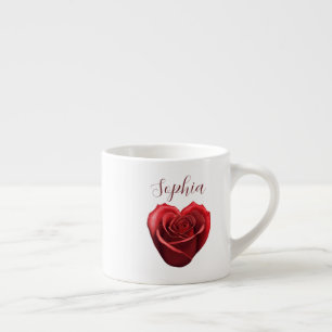 Hartvormig rood roos- espresso kop