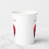 Hartvormig rood roos-je bent geliefd- papieren bekers (Rechts)