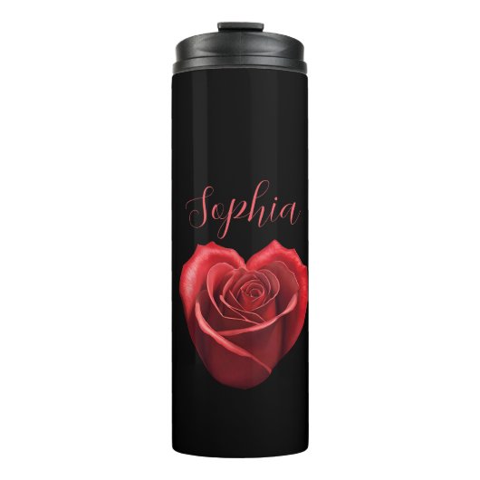 Hartvormig rood roos- thermosbeker (Voorkant)