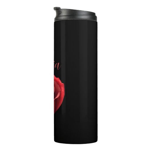 Hartvormig rood roos- thermosbeker (Geroteerd rechts)