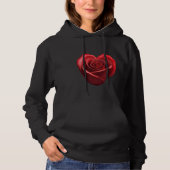 Hartvormig rood roos-Valentijnsdag Hoodie (Voorkant)