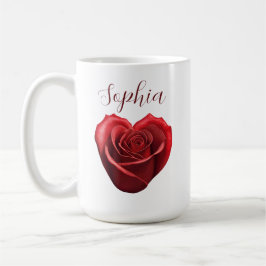 Hartvormig rood roos-Valentijnsdag Koffiemok