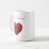Hartvormig rood roos-Valentijnsdag Koffiemok (Voorkant links)