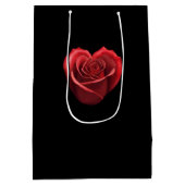 Hartvormig rood roos-Valentijnsdag Medium Cadeauzakje (Achterkant)