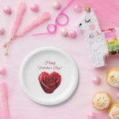 Hartvormig Rood Rose-Valentijnsdag- Papieren Bordje (Feest)