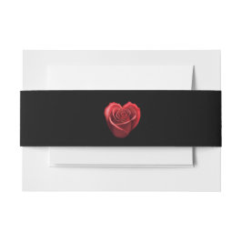 Hartvormig Rood Rose-Wedding- Uitnodigingen Wikkel