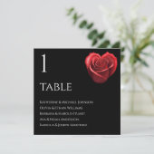 Hartvormig Rood Rose-Wedding-zitgrafiek Kaart (Staand voorkant)