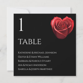 Hartvormig Rood Rose-Wedding-zitgrafiek Kaart