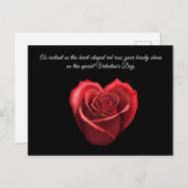 Hartvormig rood rozen Valentijns- Briefkaart (Voorkant / Achterkant)