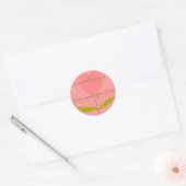Hartvormig Roos Bookplate Ronde Sticker (Envelop)