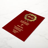 Hartvormig Roos Cartouche & Cherub Paar Folie Uitnodiging (Gedraaid)