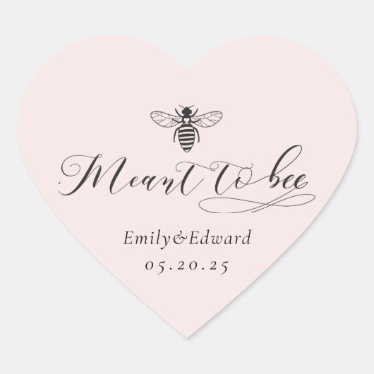 Hartvormig Roze Gevoeld om te zijn bruiloft Hart Sticker (Voorkant)