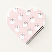 Hartvormig roze kattenpatroon School spiraal Notitieboek (Achterkant)