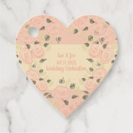 Hartvormig Shabby Chique Bloemig Bedankjes Labels