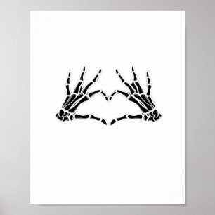Hartvormig skelet handen - Unieke kunst voor skele Poster